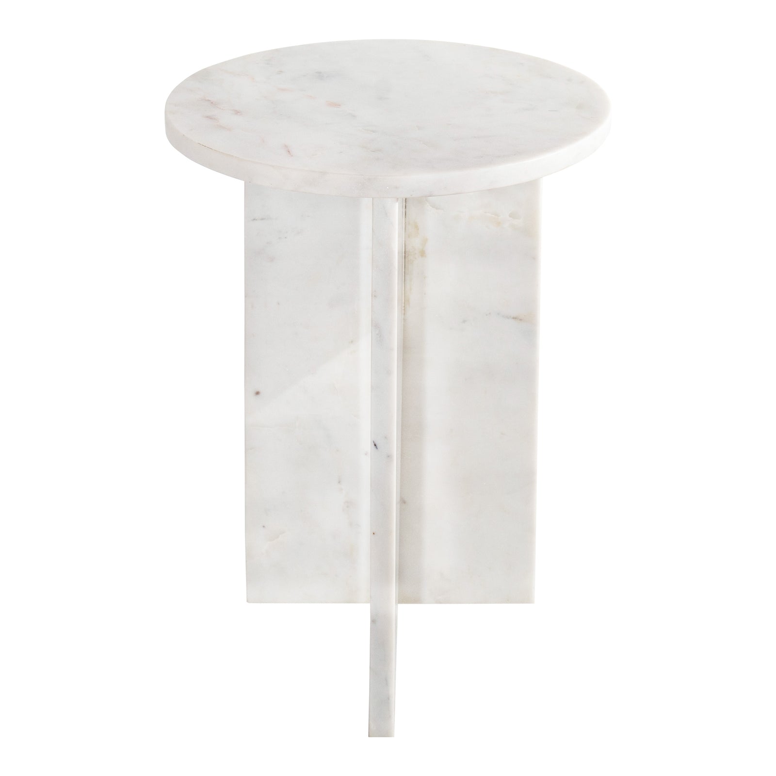 front view of Grace Accent Table White Marble luxury Accent Table