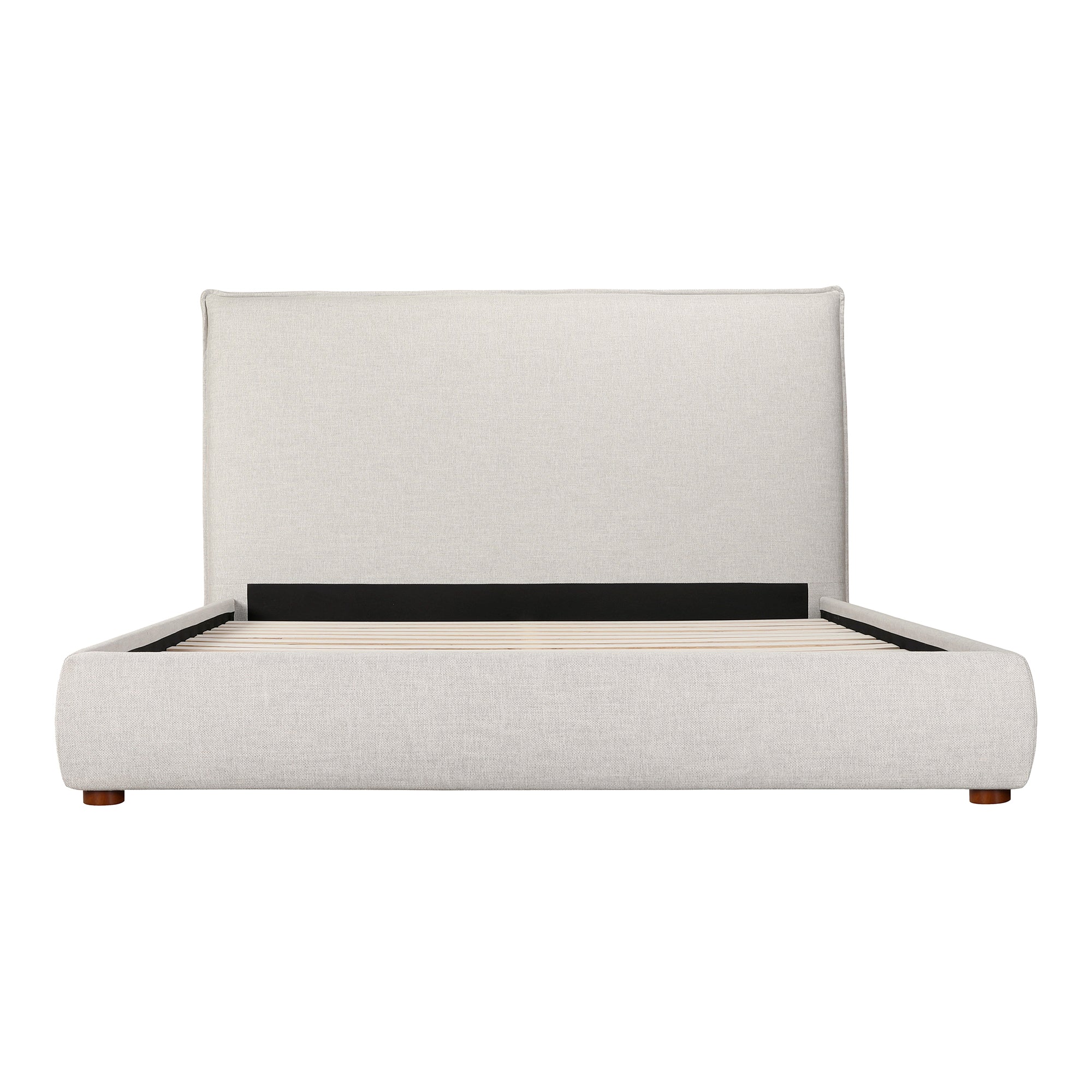 angle view of Luzon Queen Bed Tall Light Grey luxury Beds & Bed Fram