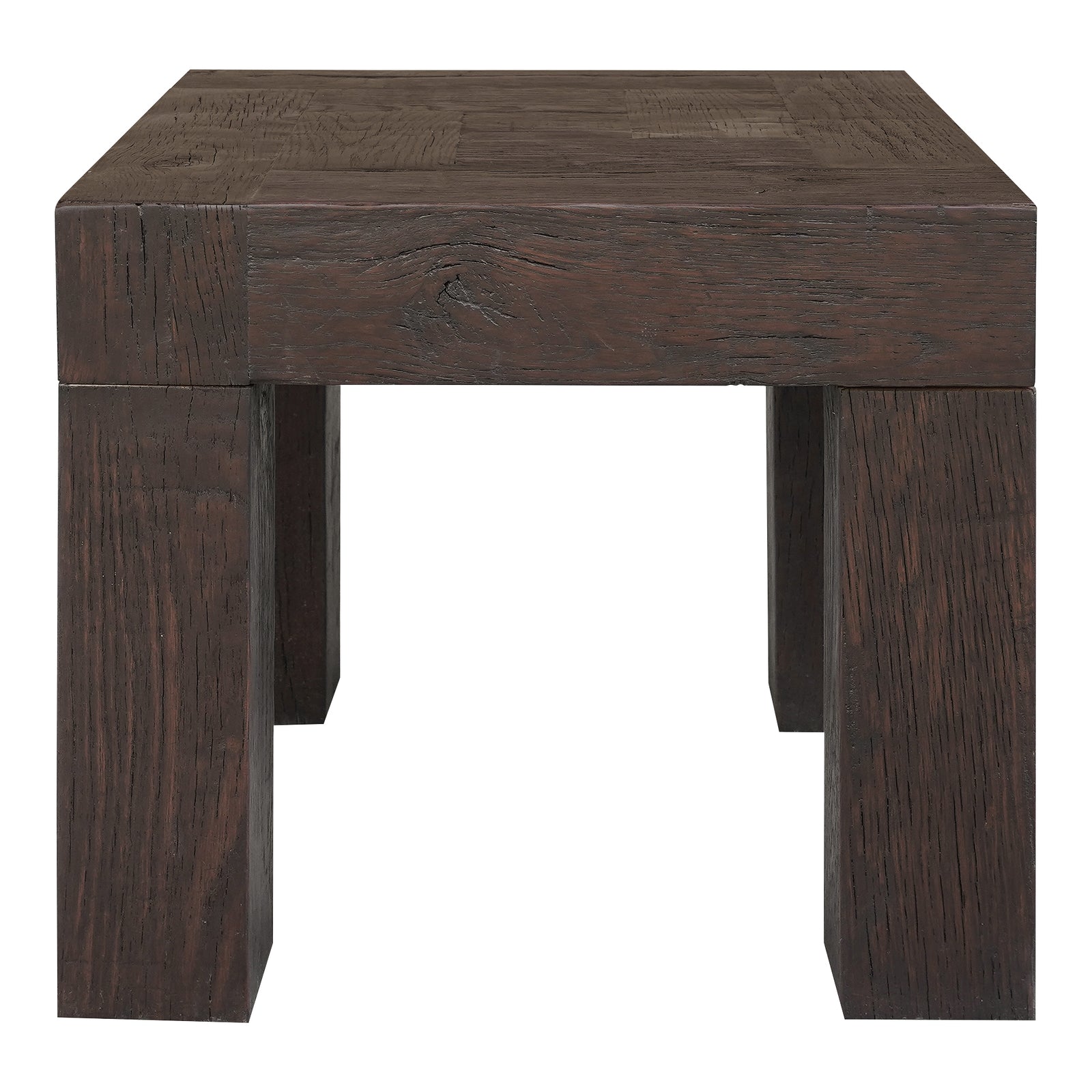 front view of Evander Side Table Rustic Brown luxury Table