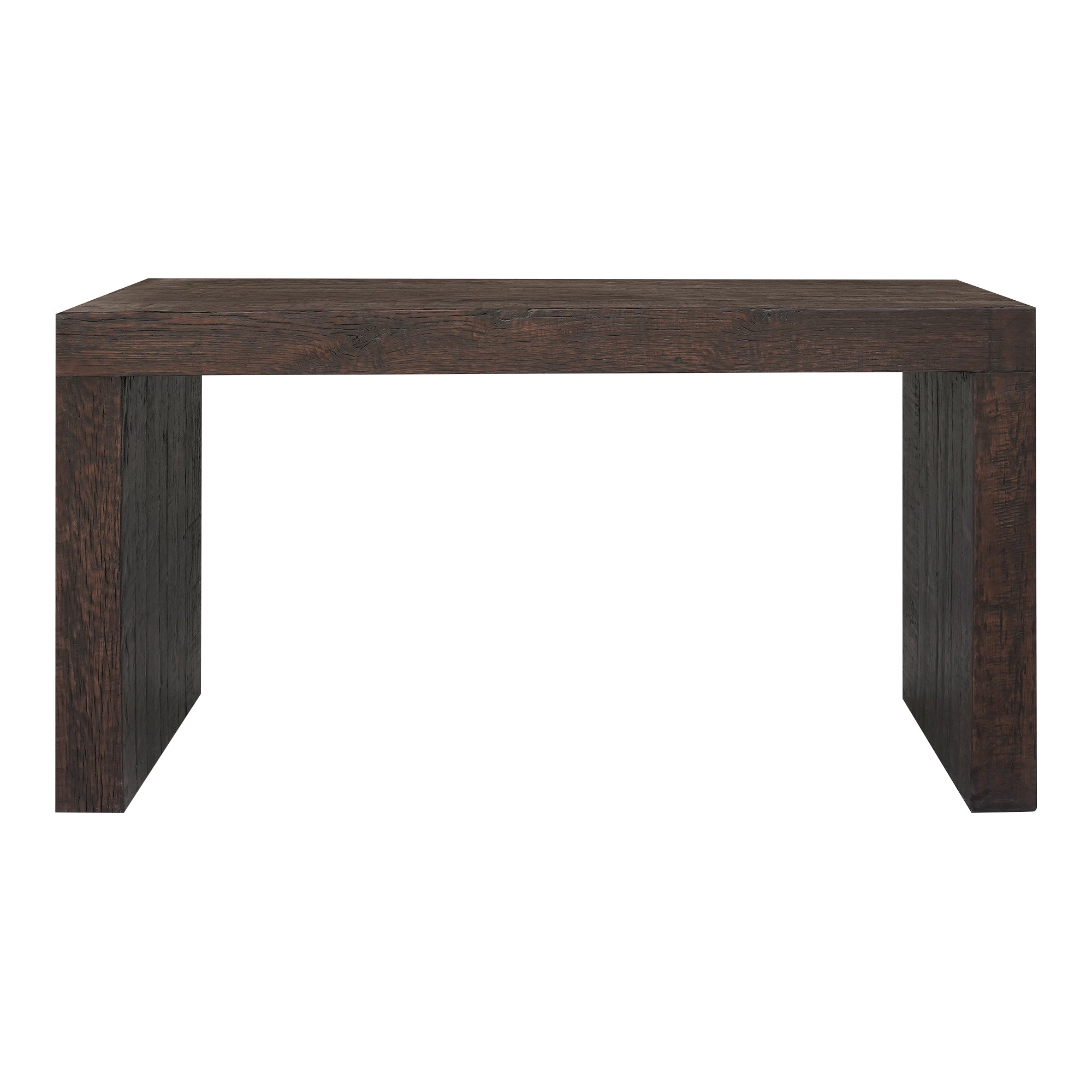 front view of Evander Console Table Rustic Brown luxury Coffee Table