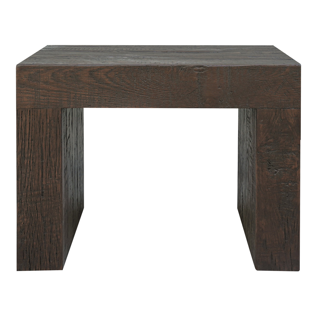 front view of Evander Dining Stool Rustic Brown luxury Step Stool