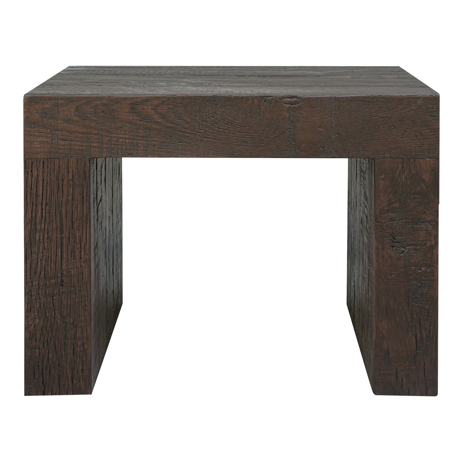 front view of Evander Dining Stool Rustic Brown luxury Step Stool