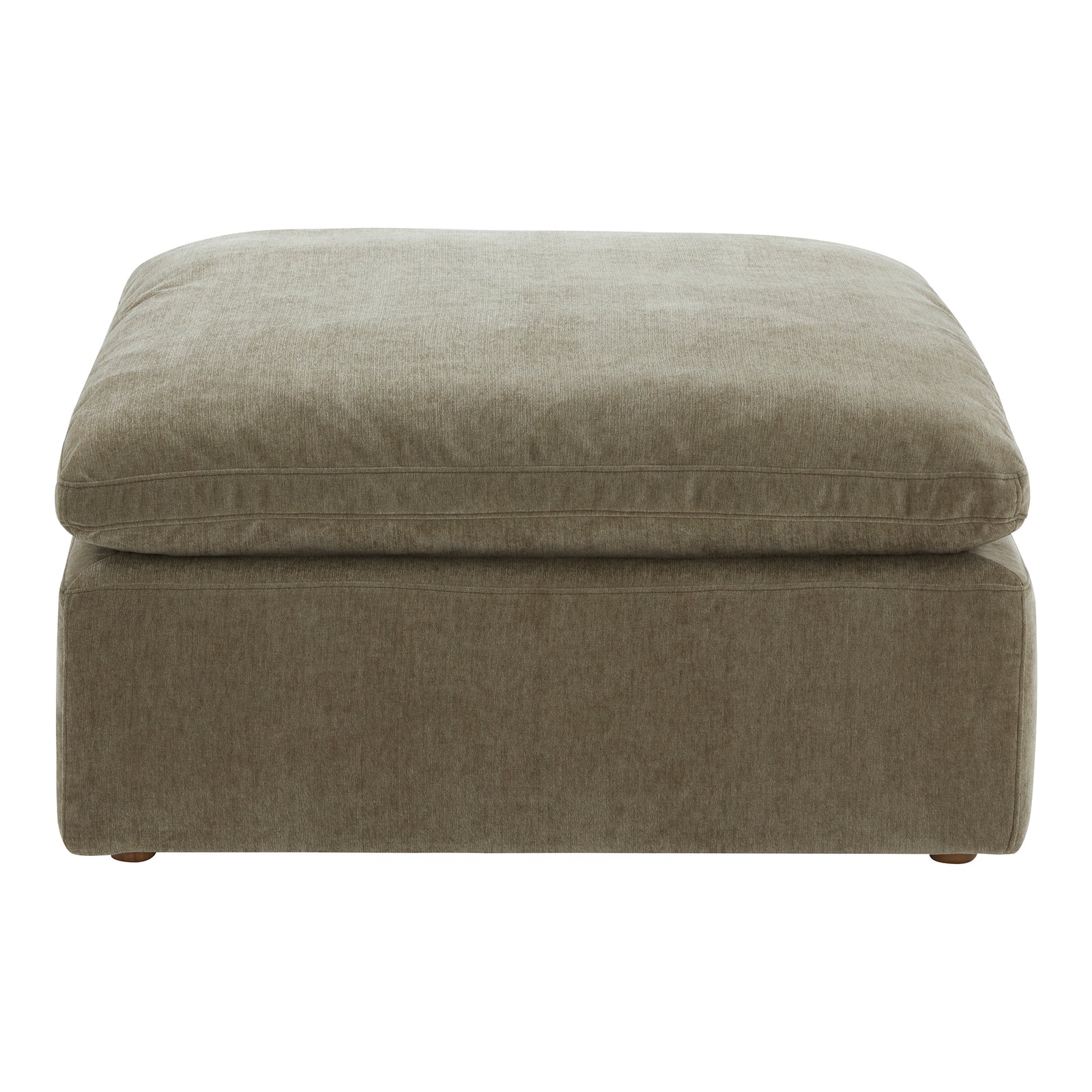 front view of Terra Ottoman Desert Sage luxury Ottoman