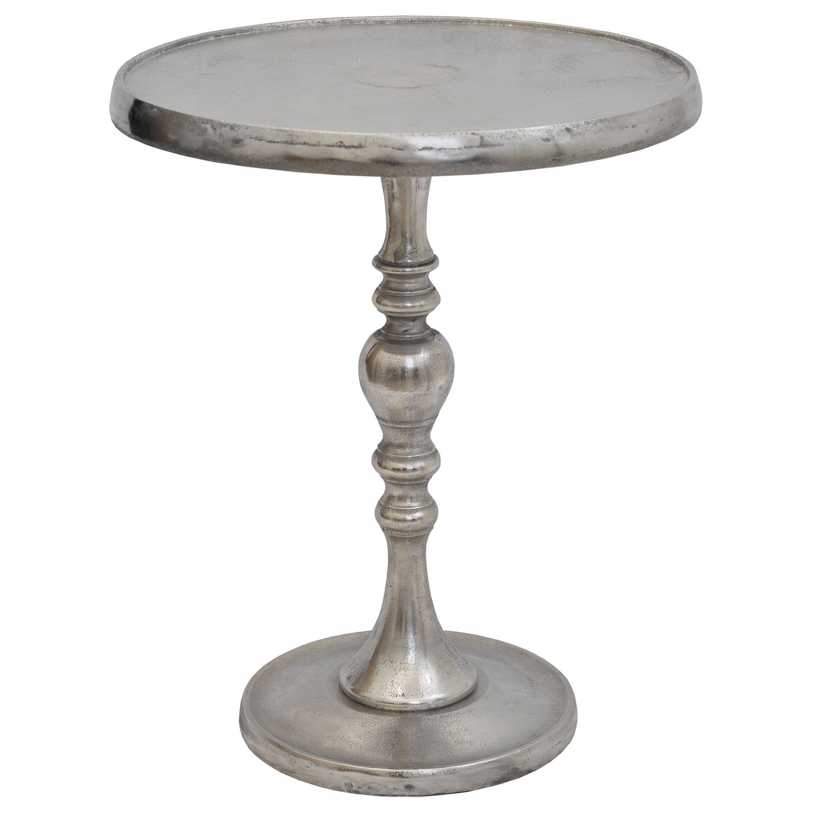 front view of Romina Nickel luxury Accent Table