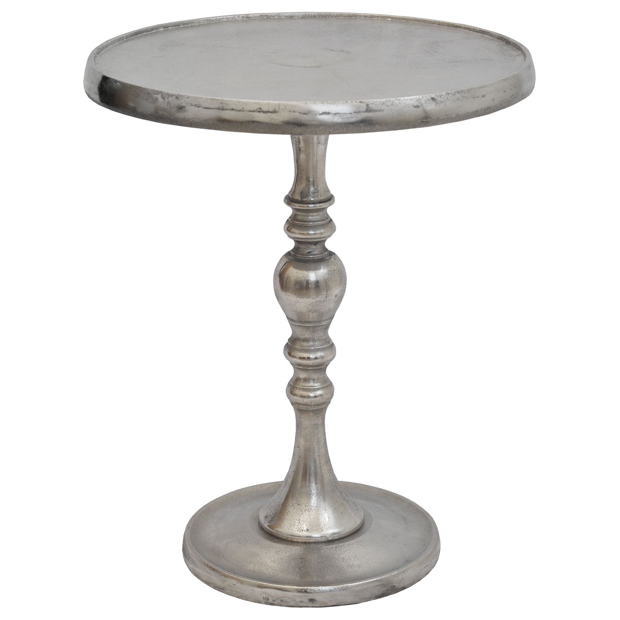front view of Romina Nickel luxury Accent Table